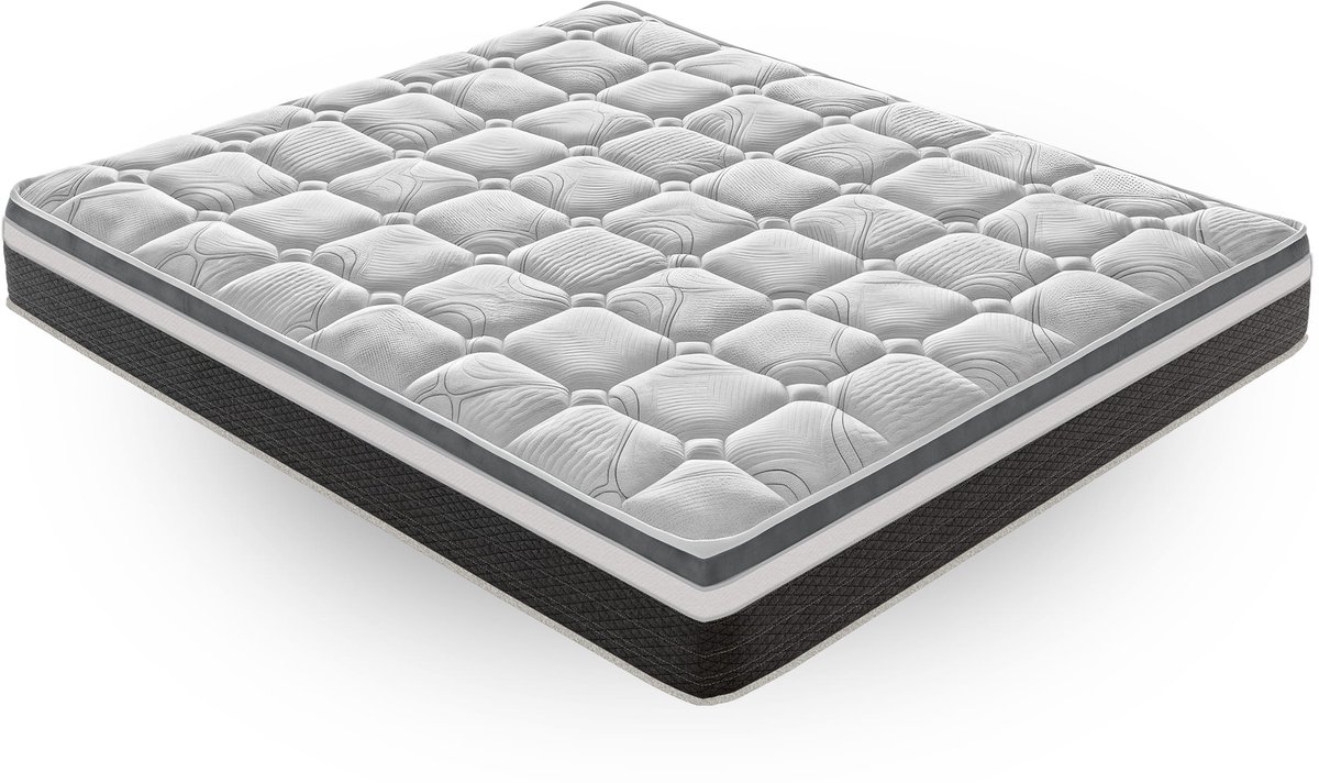 Ilovesleep Matras ANNA 200x200 Traagschuim met Koudschuim Matras - Dikte 20 cm - Anti-allergisch - extra stevig wit