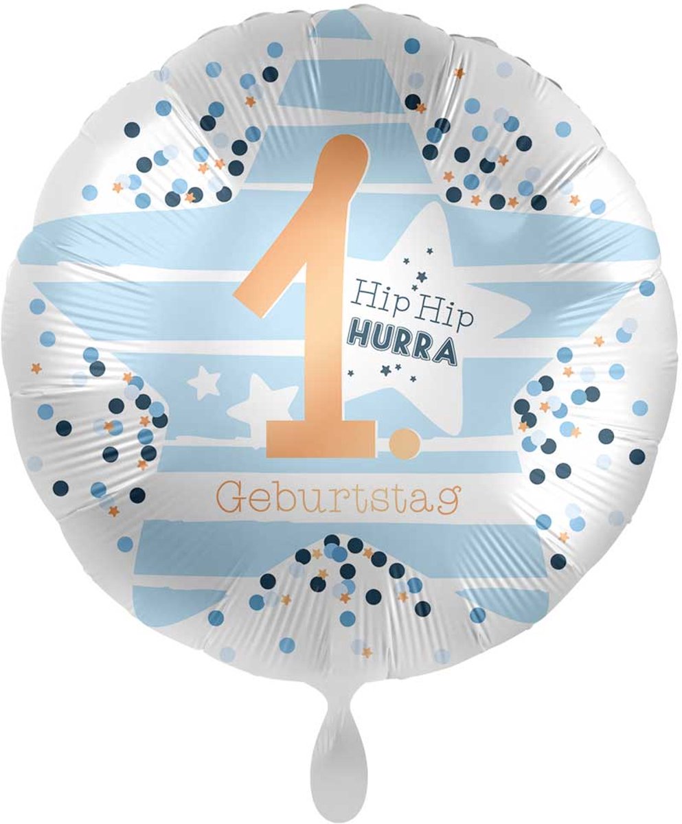 1e verjaardag folieballon Happy Star 45cm