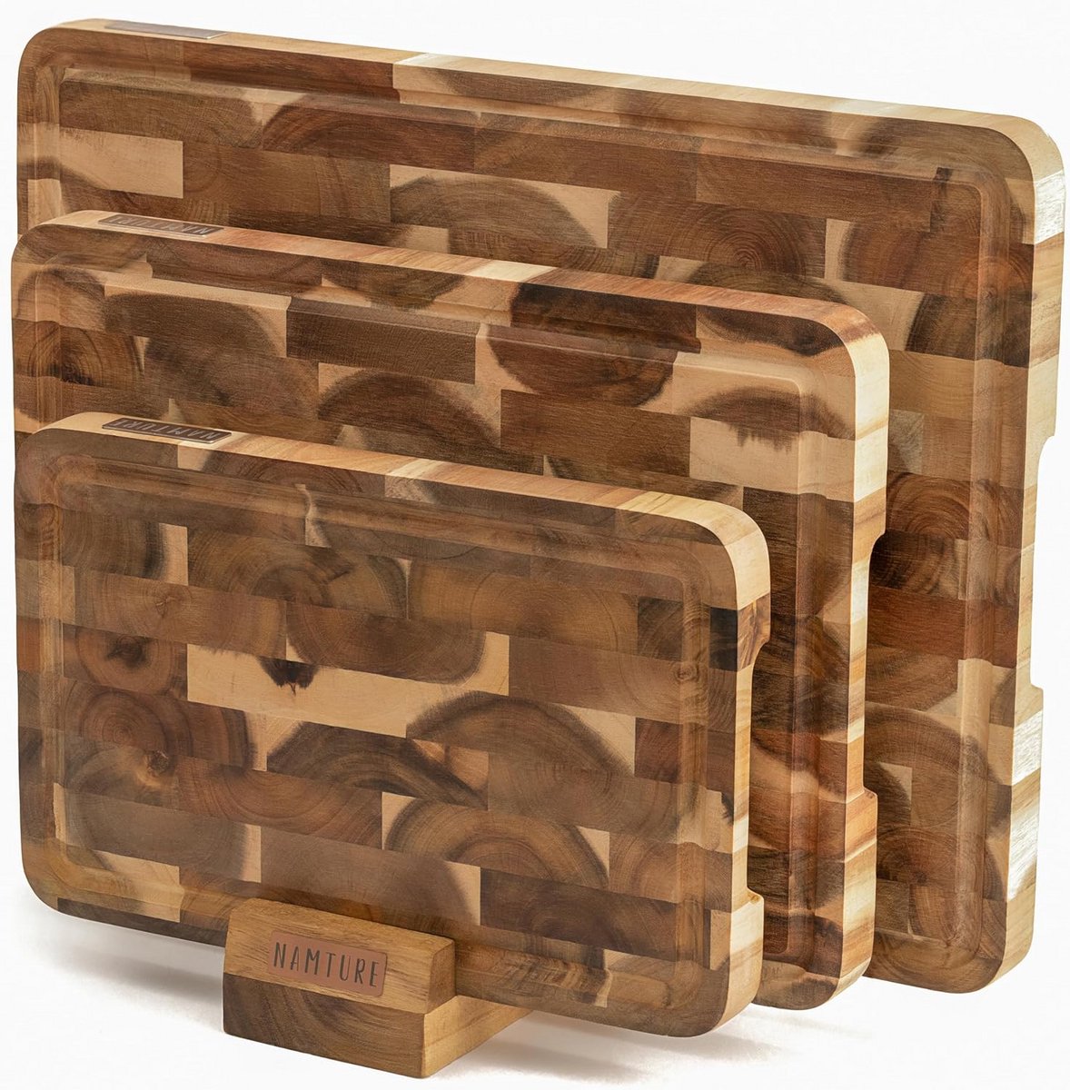 Stevige Houten Snijplank Set met Houders - Extra Dik en Antislip