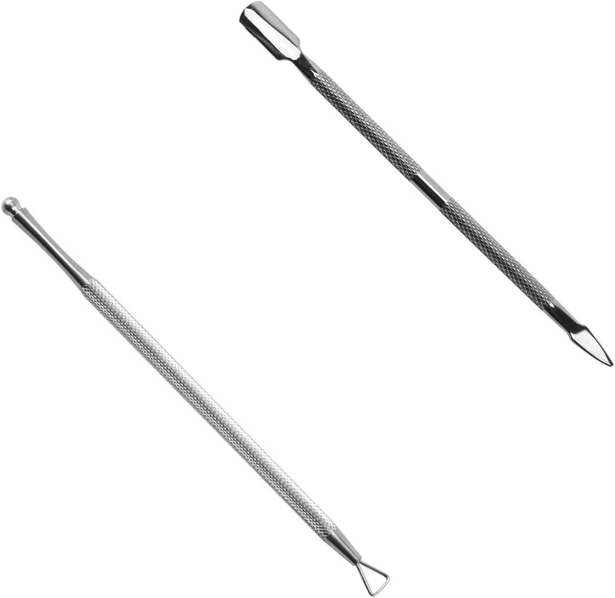 2x Nagelriemschuiver & Nagellakschraper Set - Roestvrij Staal Manicure Tool