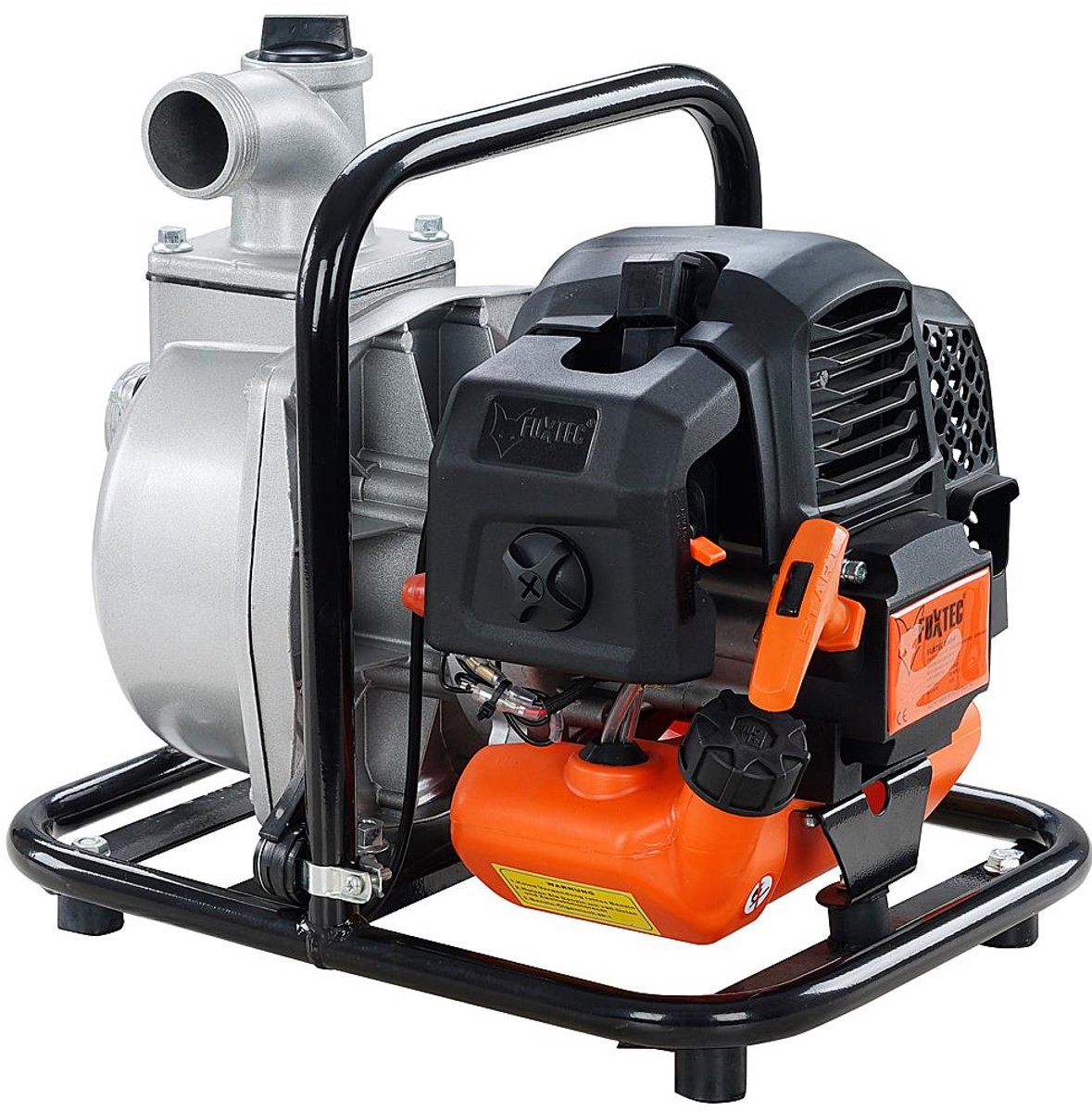 FUXTEC FX-WP143 Benzine Waterpomp – 8.000 l/u – Max. opvoerhoogte 30 m – Draagbare Tuinpomp & Vijverpomp – 2-takt