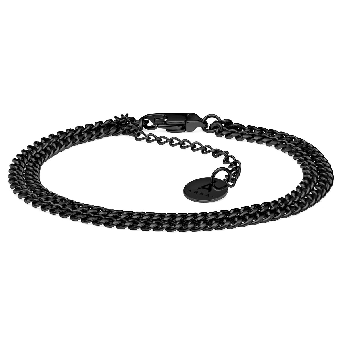 Rico Zwarte Dubbele Schakelarmband