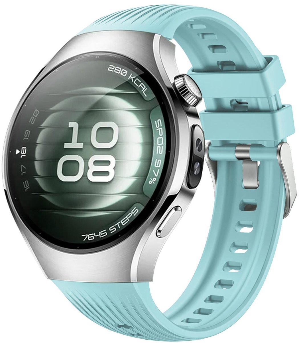 By Qubix - Siliconen bandje 'True Fit' - Turquoise - geschikt voor Huawei Watch 5 - 46mm