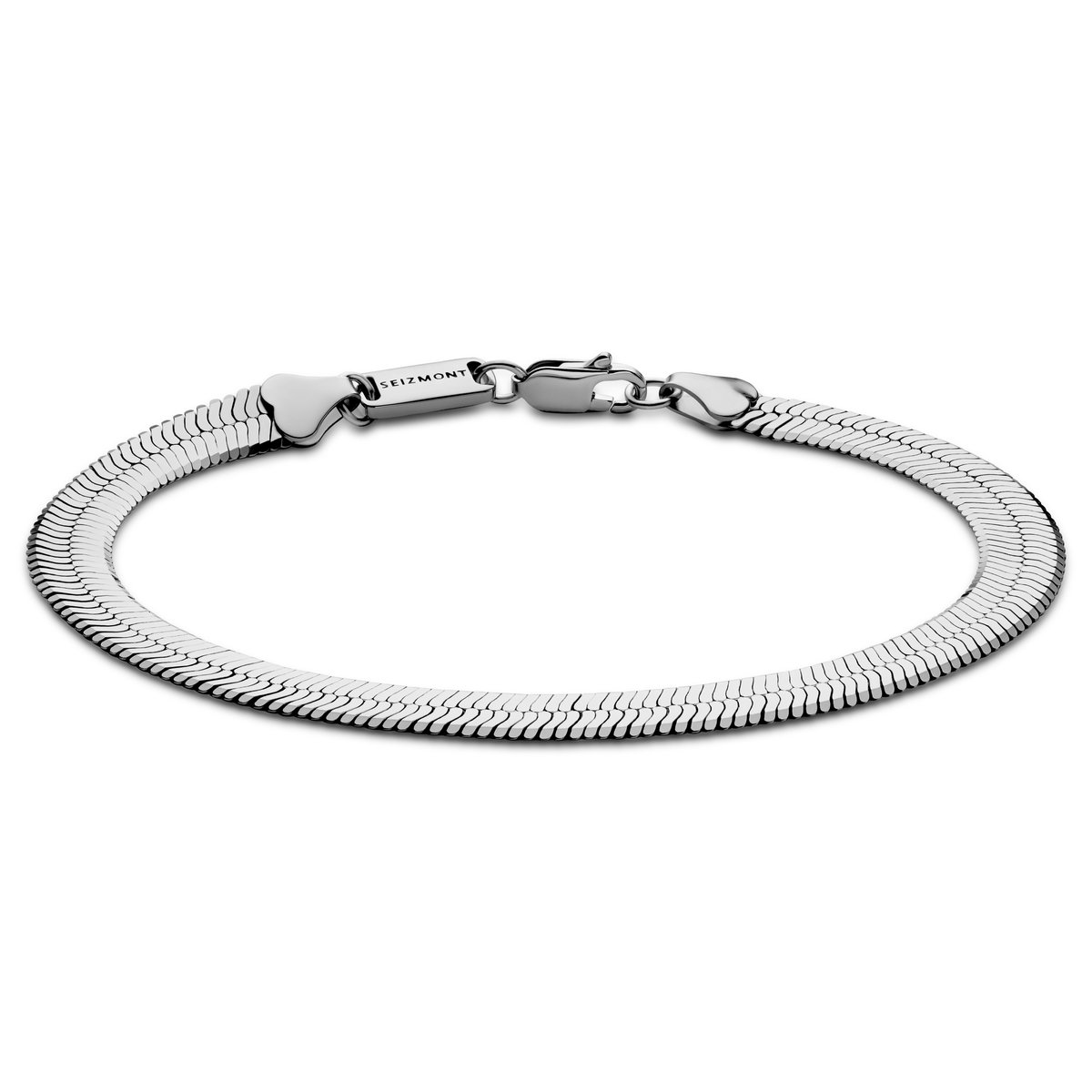 Argentia | 925s | 6 mm Gerhodineerde Sterling Zilveren Armband met Visgraatschakels