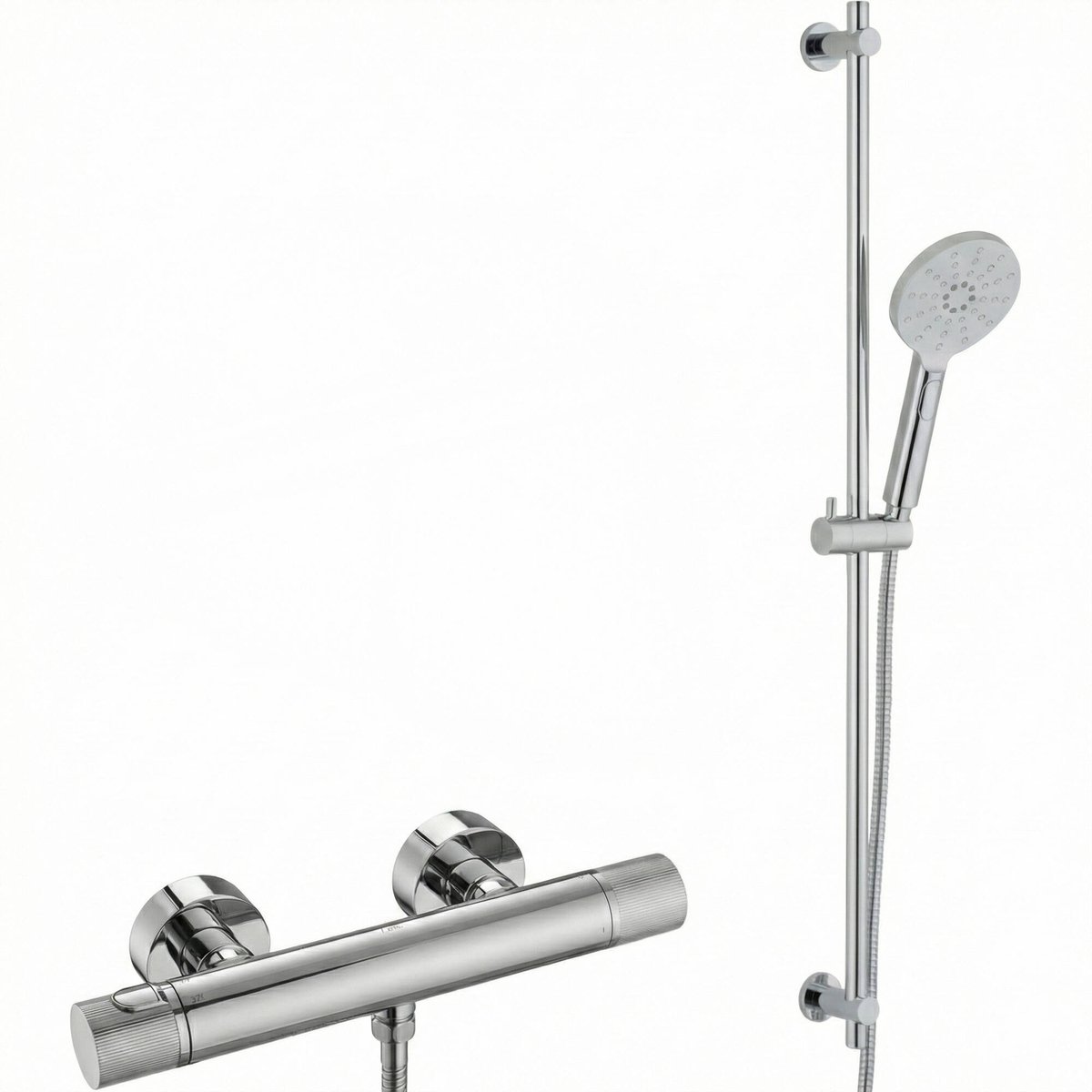 Ben Engraved Line Douchekraanset thermostatisch Ø12cm chroom