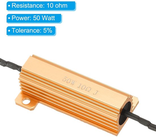 50W 1,5 Ohm Alu-Widerstand – Gehäuse Mit Schraubbefestigung, Drahtgewickelt, 5% Toleranz, Für Leistungselektronik