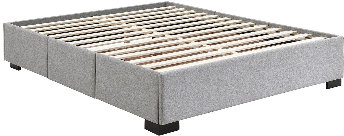 Vente-unique Bedbodem met lades 140 x 190 cm - Grijze stof - KOLANE van YSMÉE Grijs