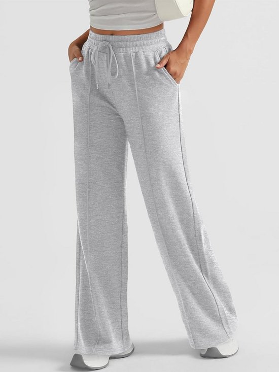 Dames Wijde Trainingsbroek Hoge Taille Elastisch met Zakken voor Yoga en Sport — afbeelding 2