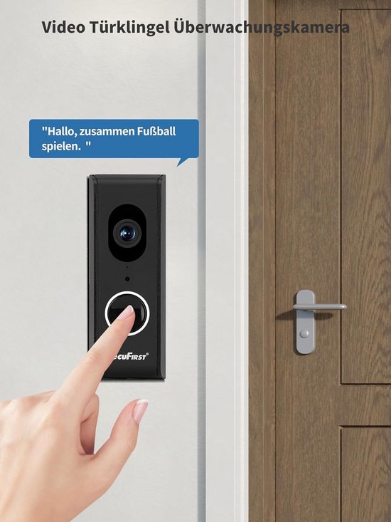 Slimme Videodeurbel met Camera, Wifi en Draadloze Gong van Merkloos — afbeelding 3