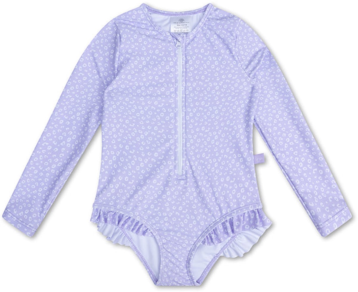 Swim Essentials UV Badpak Meisjes Met Lange Mouwen - Lila - Leopard - 146/152