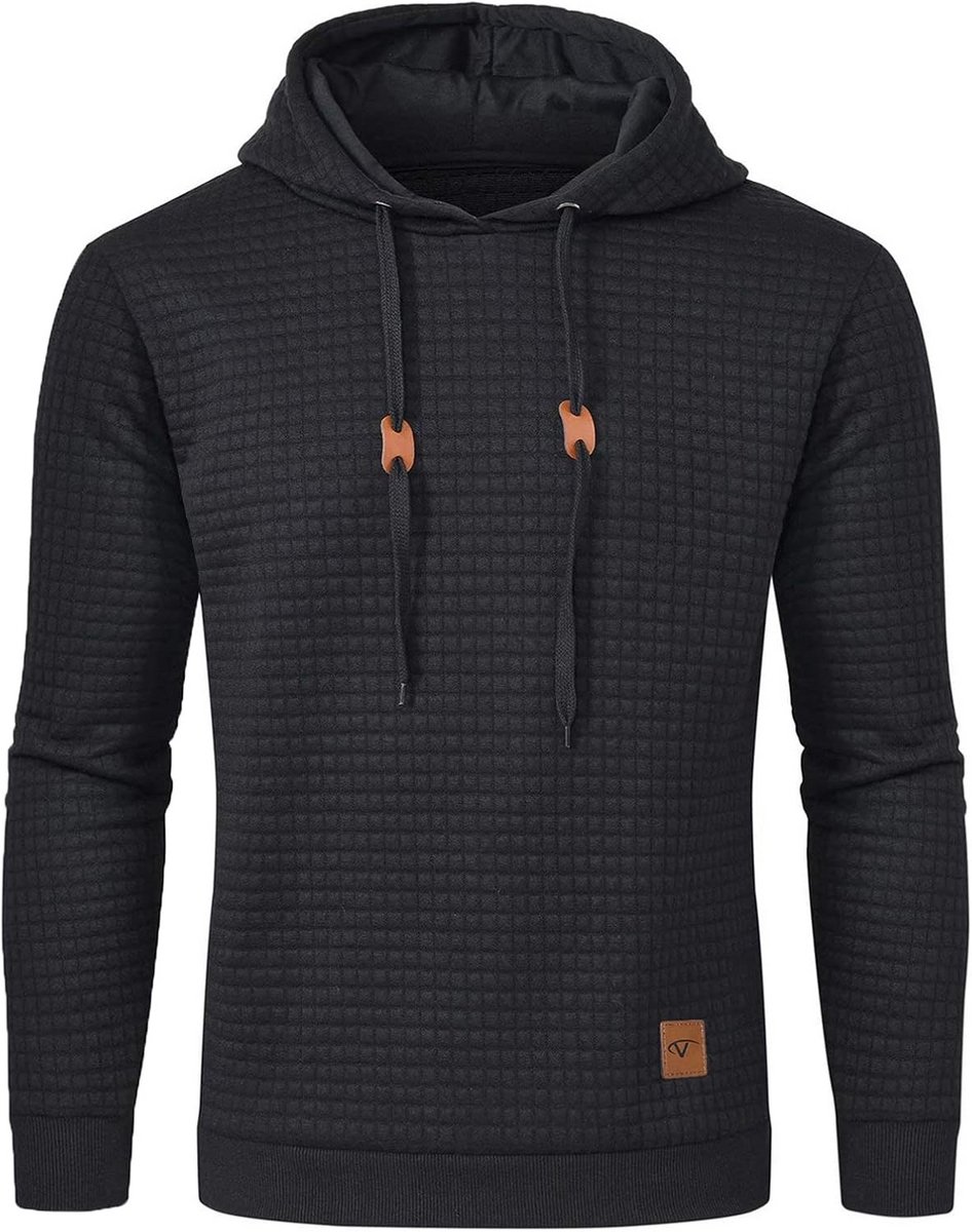 Heren Hoodie Basic Trui Lange Mouwen Geruit Casual Sweatshirt