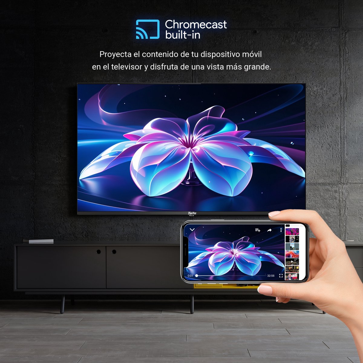 TuTu TUQ50UN1 QLED 4K Ultra HD 50 inch Smart TV - afbeelding 3