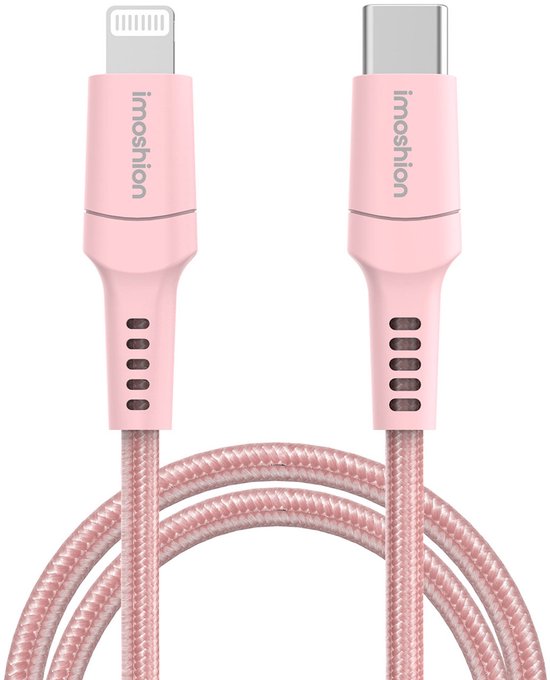 imoshion Kabel - Geschikt voor Lightning naar USB C - 2 meter - Oplader Kabel - Roze