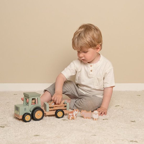 Tracteur Little Dutch avec remorque Little Farm - Véhicule jouet