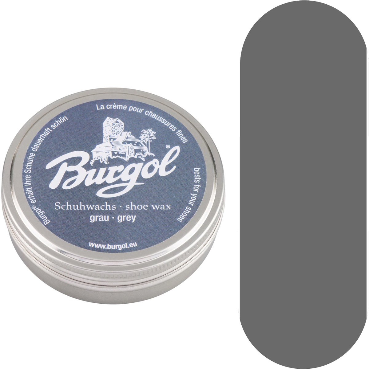 Burgol Shoe Wax - Schoenwax voor hoogglans en bescherming - 100ml - (009) Grijs