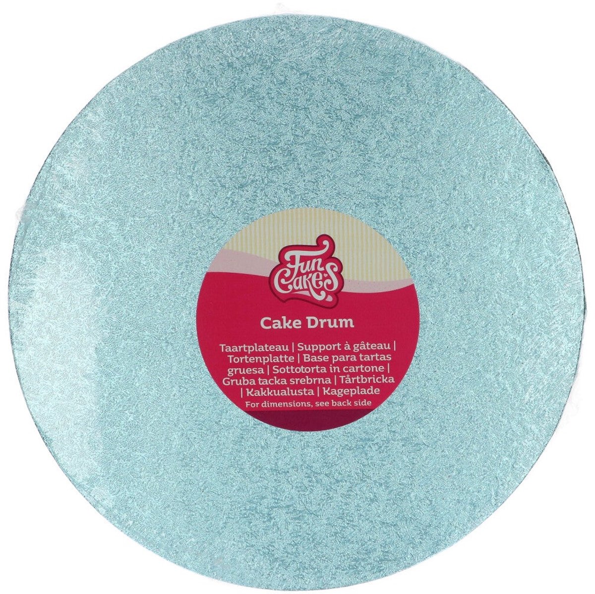 FunCakes Cake Drum Rond - Baby Blauw - Ø25 cm / 12 mm - Taartonderlegger - Taartkarton