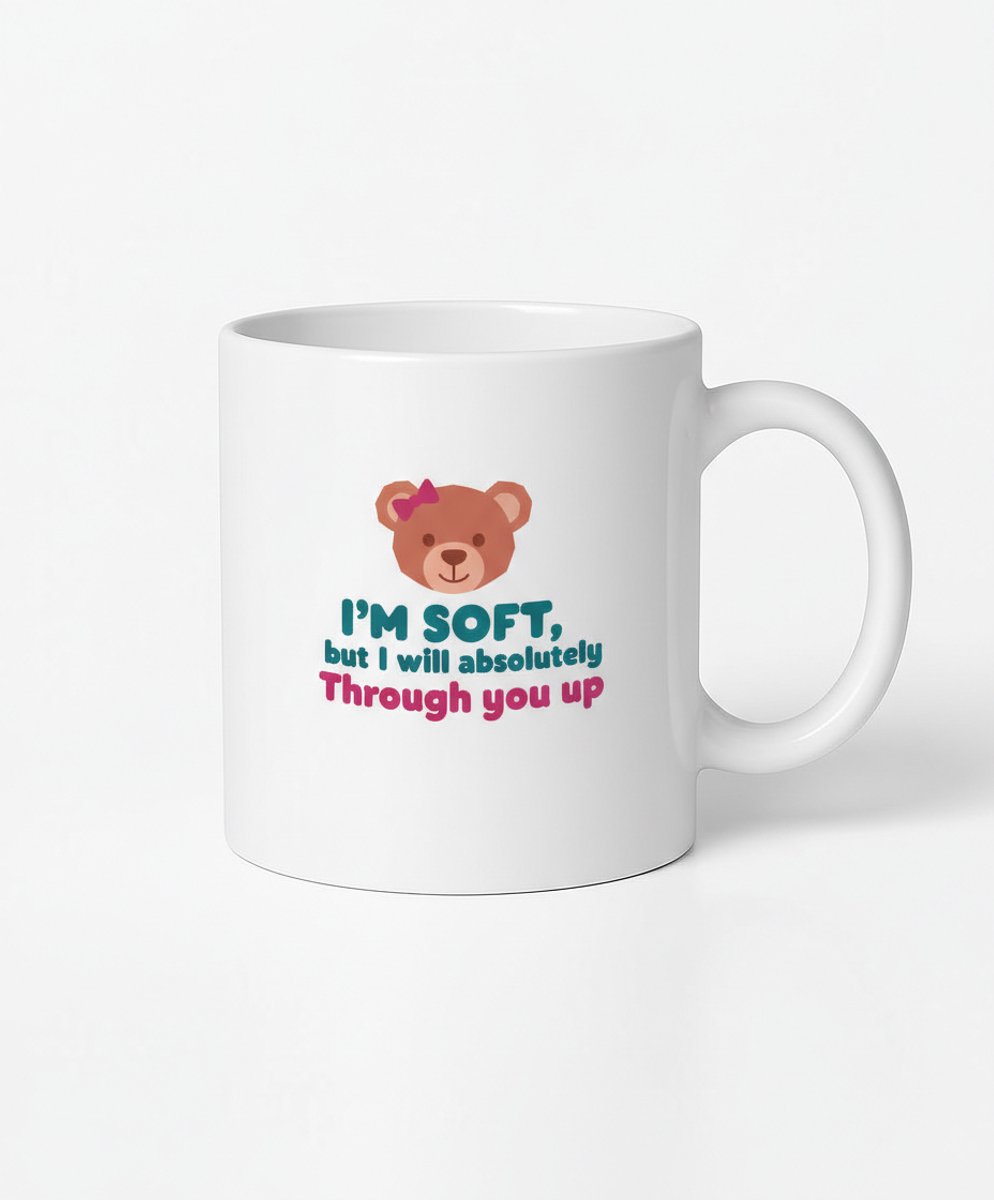 I'm Soft Teddybeer Mok - Origineel Cadeau voor Koffieliefhebbers