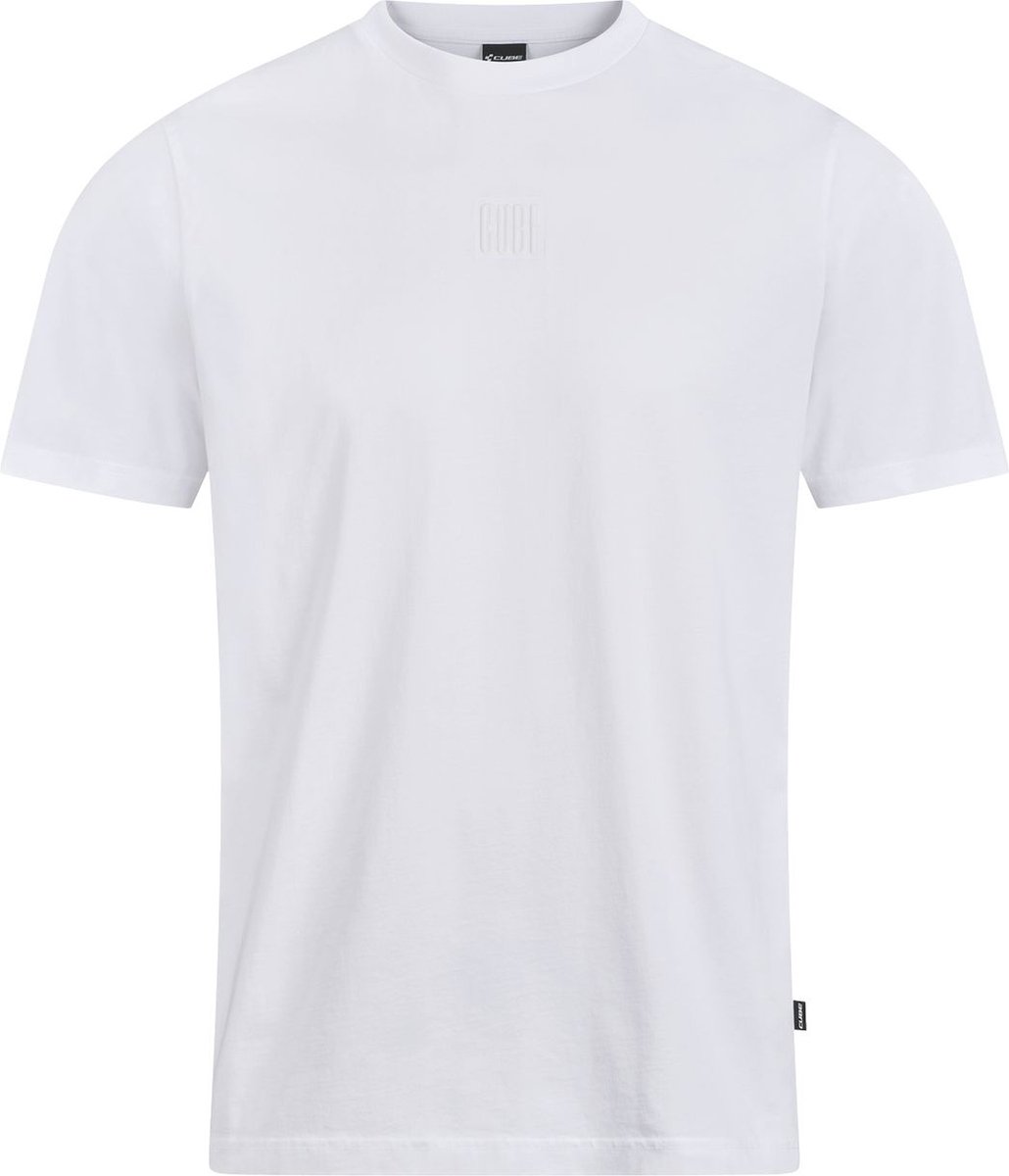 Cube Organic Embossed Gty Fit T-shirt Met Korte Mouwen Man Wit