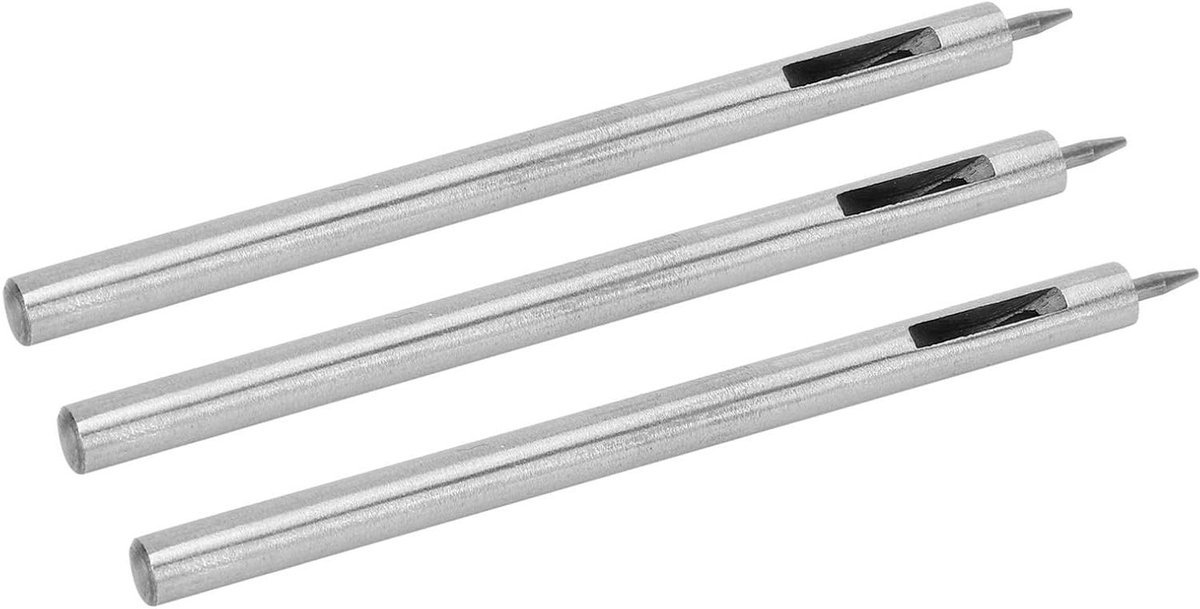 Ronde 3-delige Lederen Perforator Set - DIY Ambachtelijke Ponsgereedschap - Gelegeerd Staal - Holle Boren 1,5 mm