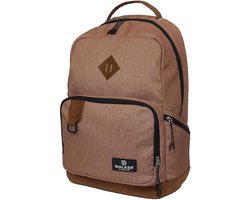 Rugzak - Reizen - Back to school - Wandelen - Pure Eco van Walker - Vegan - Onderkant PU-leder - Biscuit, Cognac bruin