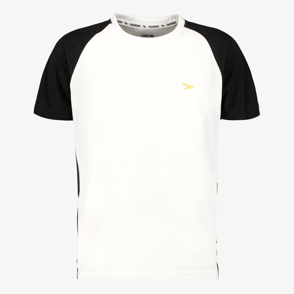 Dutchy kinder voetbal T-shirt wit zwart - Maat 128
