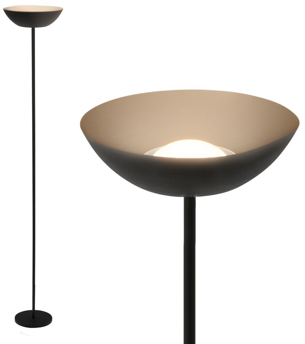 BRILONER - Oplaadbare Vloerlamp - voor woonkamer - akku staanlamp - dimbaar - usb-c staande lamp - zwart