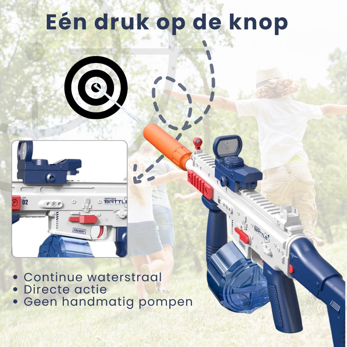 Elektrisch Waterpistool – Oplaadbare Water Gun met Continue Straal – 500ML – Outdoor Speelgoed voor Kinderen – Zomer & Zwembad — afbeelding 3