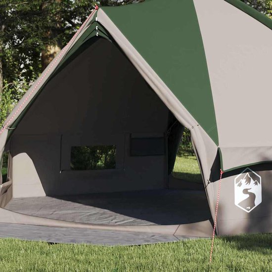 vidaXL - Teepee - Tent - voor - 8 - Personen - Groen - en - Wit - 490 - x - 410 - x - 210 - cm van Vidaxl — afbeelding 5