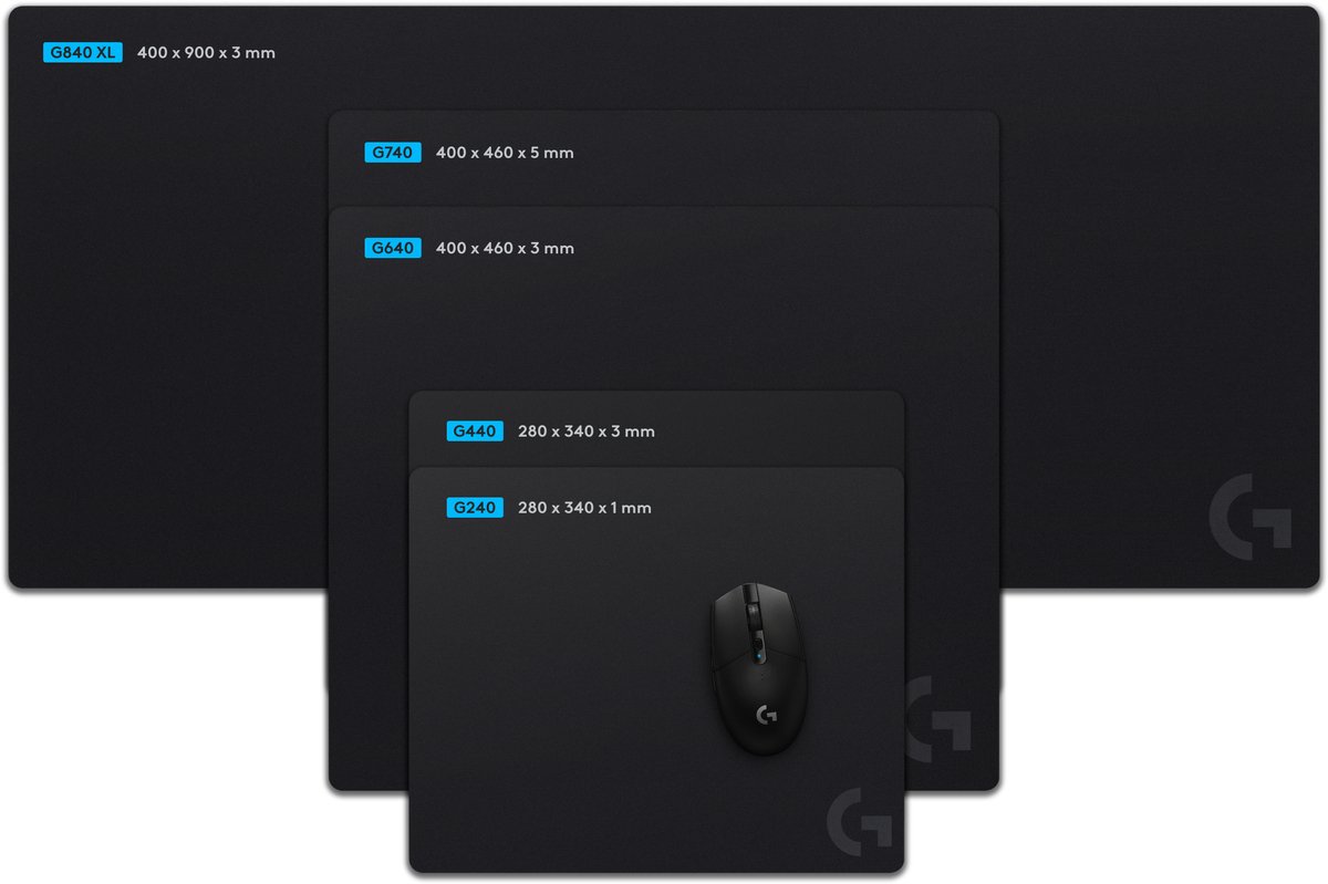 Logitech G240 - Stoffen Gaming Muismat - 340 x 280 x 1 mm - Zwart