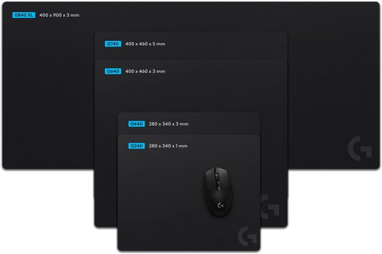 Logitech G240 - Stoffen Gaming Muismat - 340 x 280 x 1 mm - Zwart