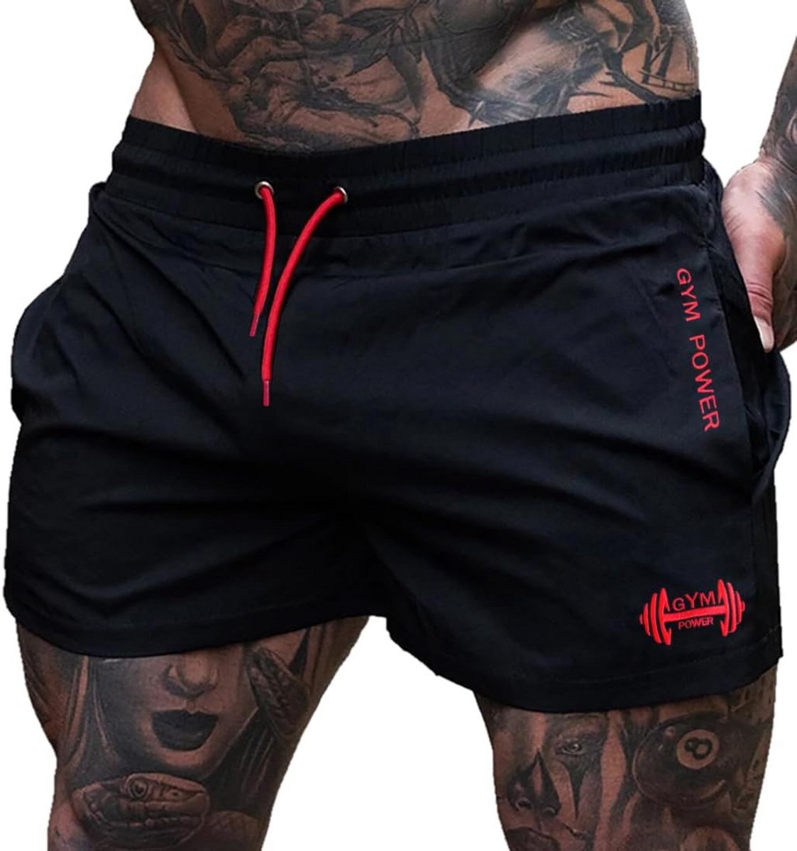 Heren hardloopshorts Split Kort Sneldrogend Lichtgewicht Polyester