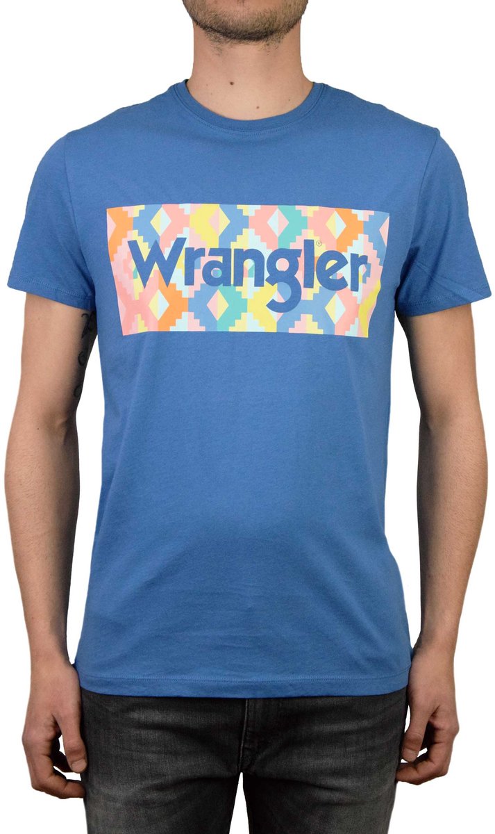 T-shirt Wrangler summer logo Blauw