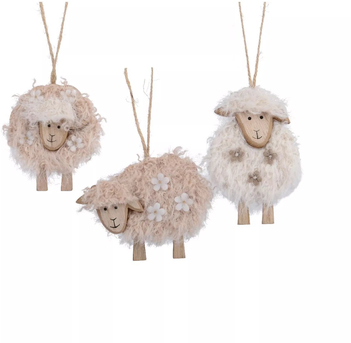 Decoris Hangdecoratie schaap polyester | pastel assorti