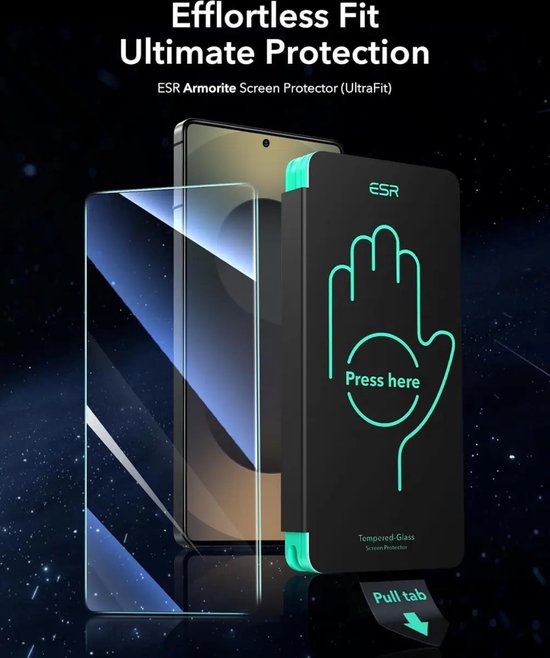 Protection d'écran ESR pour Samsung Galaxy S25 Ultra - Tempered Glass avec cadre de montage - Résistant aux rayures - Installation facile - (Lot de 2)