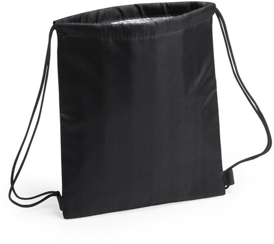 Koeltas rugtas zwart met rijgkoord cm met 2x koelelementen - 32 x 42 cm van KOEL — afbeelding 2