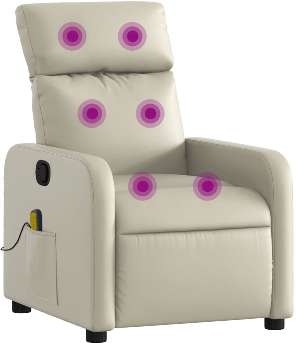 vidaXL Massagestoel - verstelbaar - kunstleer - crème