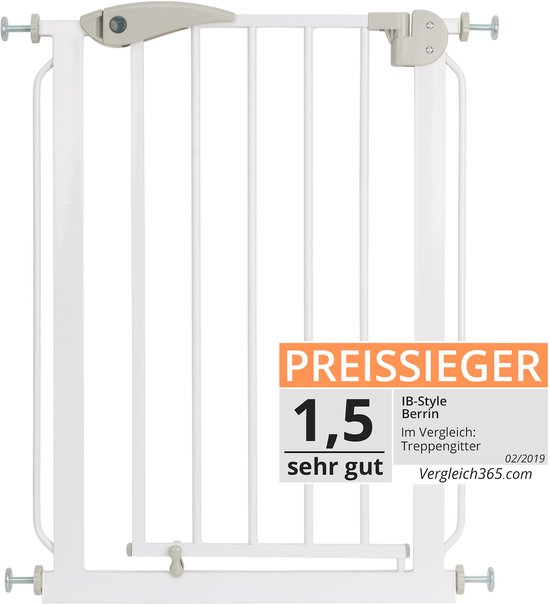 ib style Berrin Traphekje - Zonder Boren - Klembevestiging - 58-66 cm -WIT/GRIJS