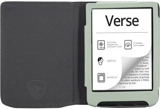 Luxe Hoesje Geschikt voor Pocketbook Verse Pro Color Hoes Cover Agave Green Blue van Luxe Hoesje — afbeelding 3