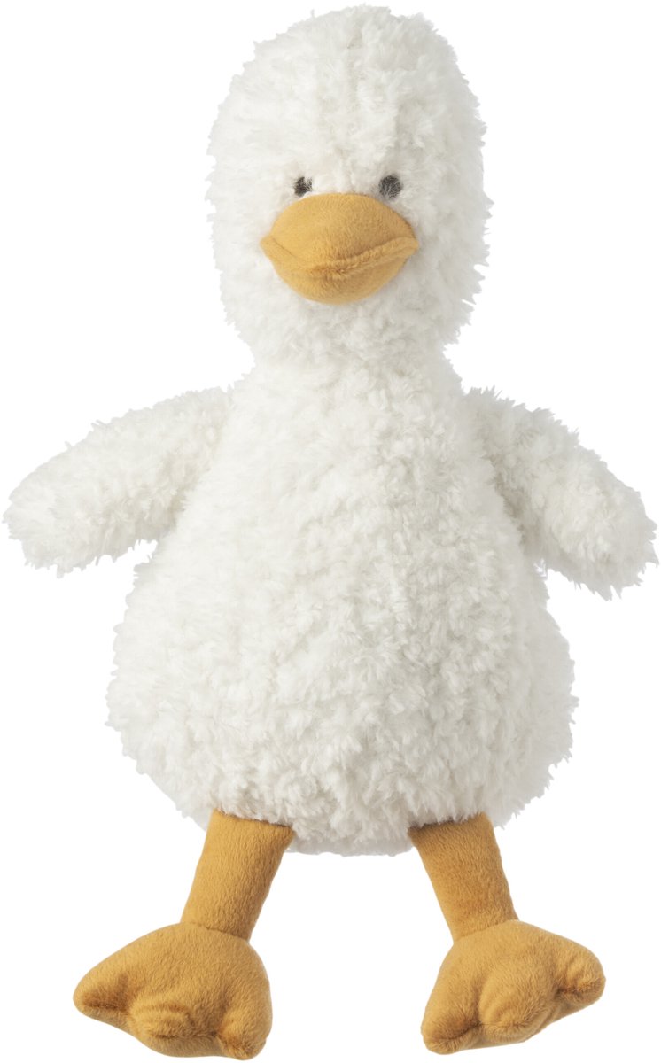 J-Line knuffelbeer Eend Staand - polyester - wit/geel - large