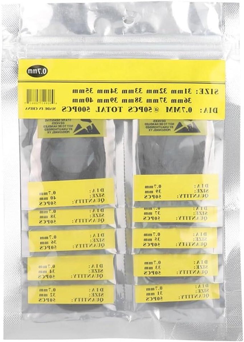 Horlogeafdichting accessoires - Horloge reparatie tool - 500 stuks - Rubberen horloge afdichting - Horloge repareren - Geschikt voor diverse merken - Zwart - Handig voor horlogemakers