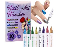 Nail Art Pennen - Graffiti Stiften voor Nail Art - Nagel Decoratie - Nagel Stift - 10 Stuks