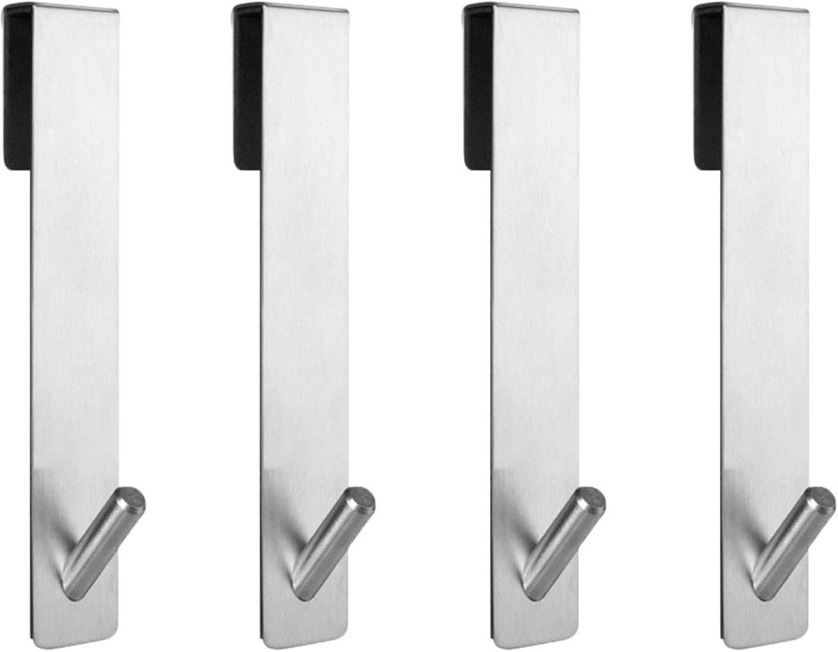 Set van 4 Handdoekhaken voor Douchewand, Roestvrij Staal, Zonder Boren