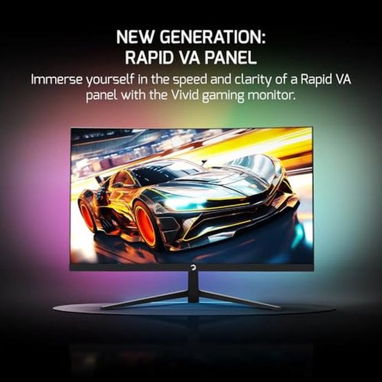 Curved Gaming Monitor 24 inch - Full HD 1080P, 180Hz, 0,5 ms, VA HDR Display, Frameloos, FreeSync G-Sync, 125% sRGB met Luidspreker — afbeelding 4