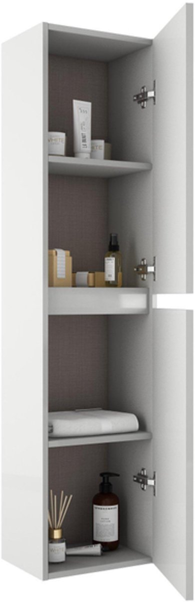 FugaFlow Eccelente Arredo Hoge Kast - 140x35x27cm - 2 deuren - mat wit