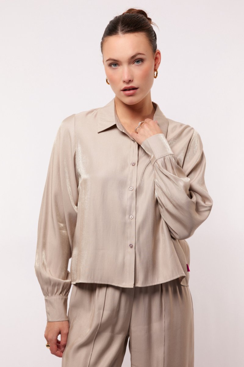 Fluresk Blouse Tazzy Blouse 26vqf24 014 Sand Dames Maat - W40