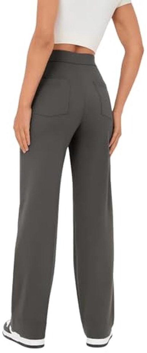 Dames Hoge Taille Sportbroek met Rechte Pijpen en Zakken — afbeelding 3