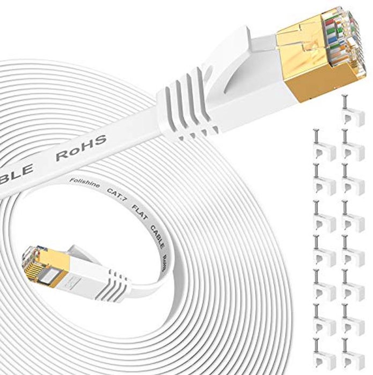 Cat7 Ethernet-kabel 10 m - High Speed LAN-kabel, Vergulde RJ45-stekkers, Sneller dan Cat5/Cat6