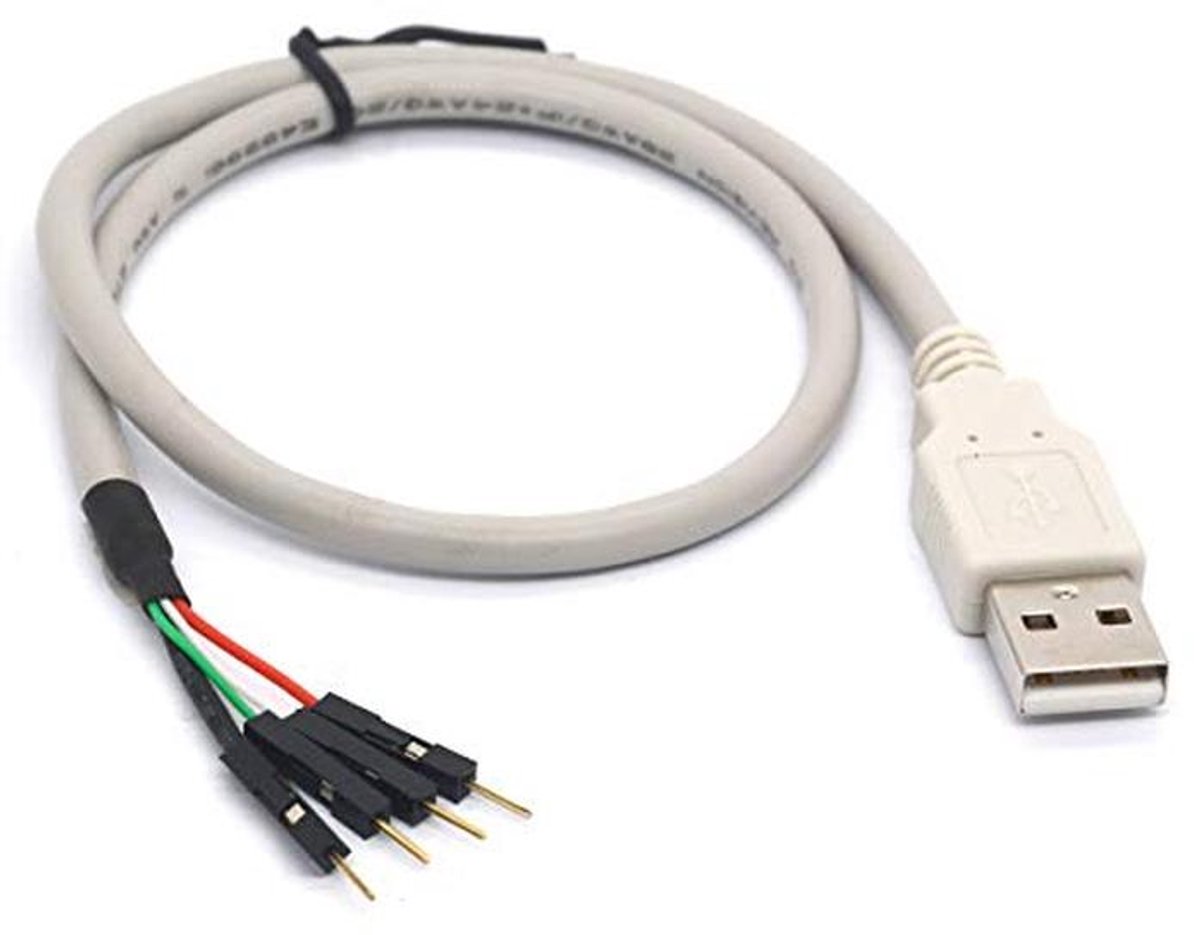 USB 2.0 naar 2.54mm Header Pin Kabel - Type A naar 4 Pin Mannelijke Adapter