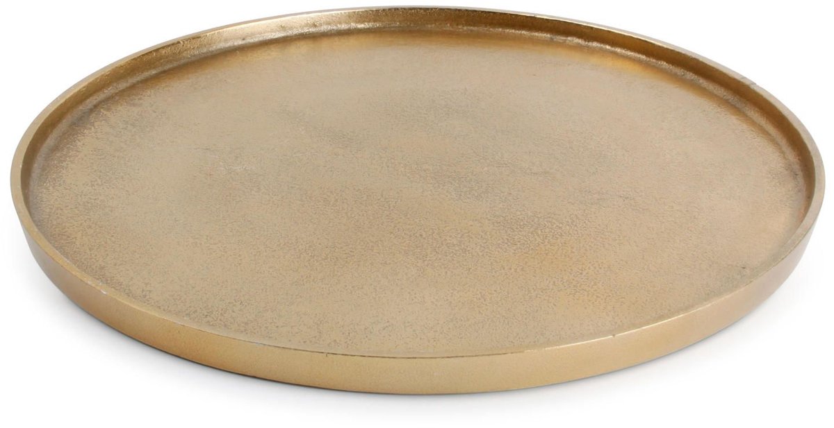 Salt & Pepper Serveerschaal - 37 cm - Zware Fruitschaal - Sierschaal - Decoratieve Schaal - Aluminium - Goud