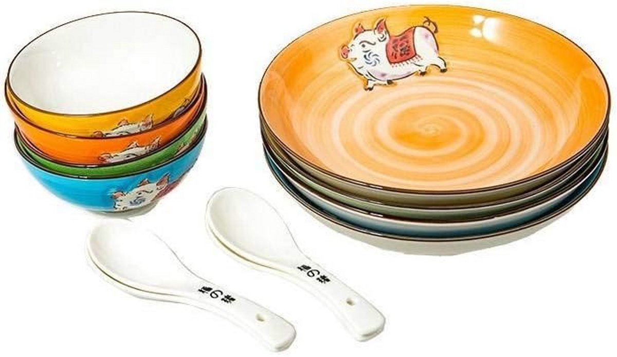 Aziatische maaltijdset voor 4 personen met Lucky Pig Design